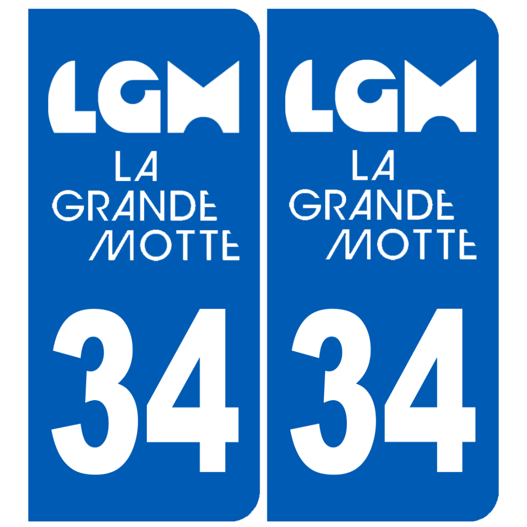 immatriculation 34 La Grande-Motte - Sticker/autocollant