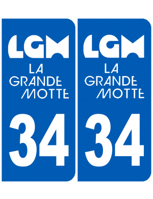 immatriculation 34 La Grande-Motte - Sticker/autocollant