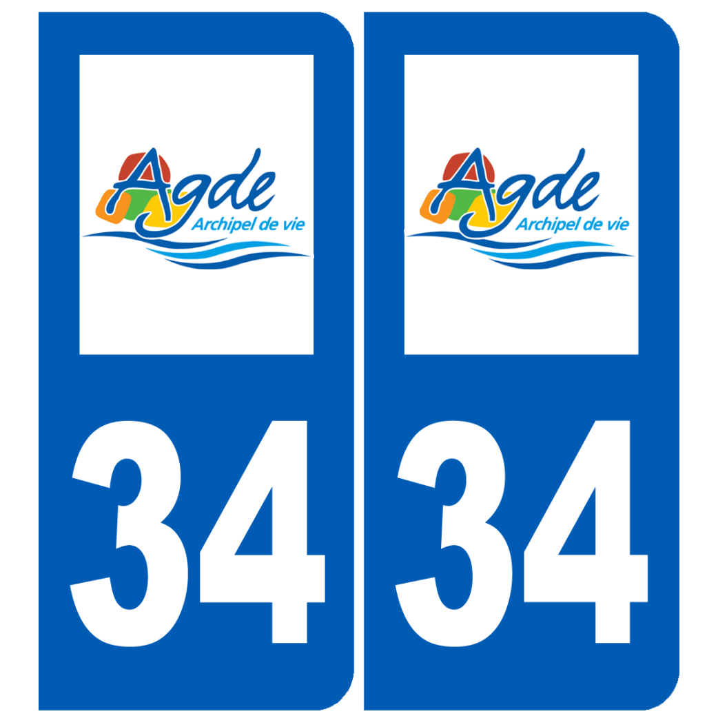 immatriculation 34 Agde - Sticker/autocollant