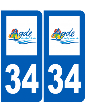 immatriculation 34 Agde - Sticker/autocollant