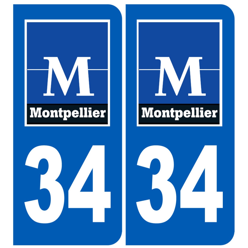 immatriculation 34 Montpellier - Sticker/autocollant