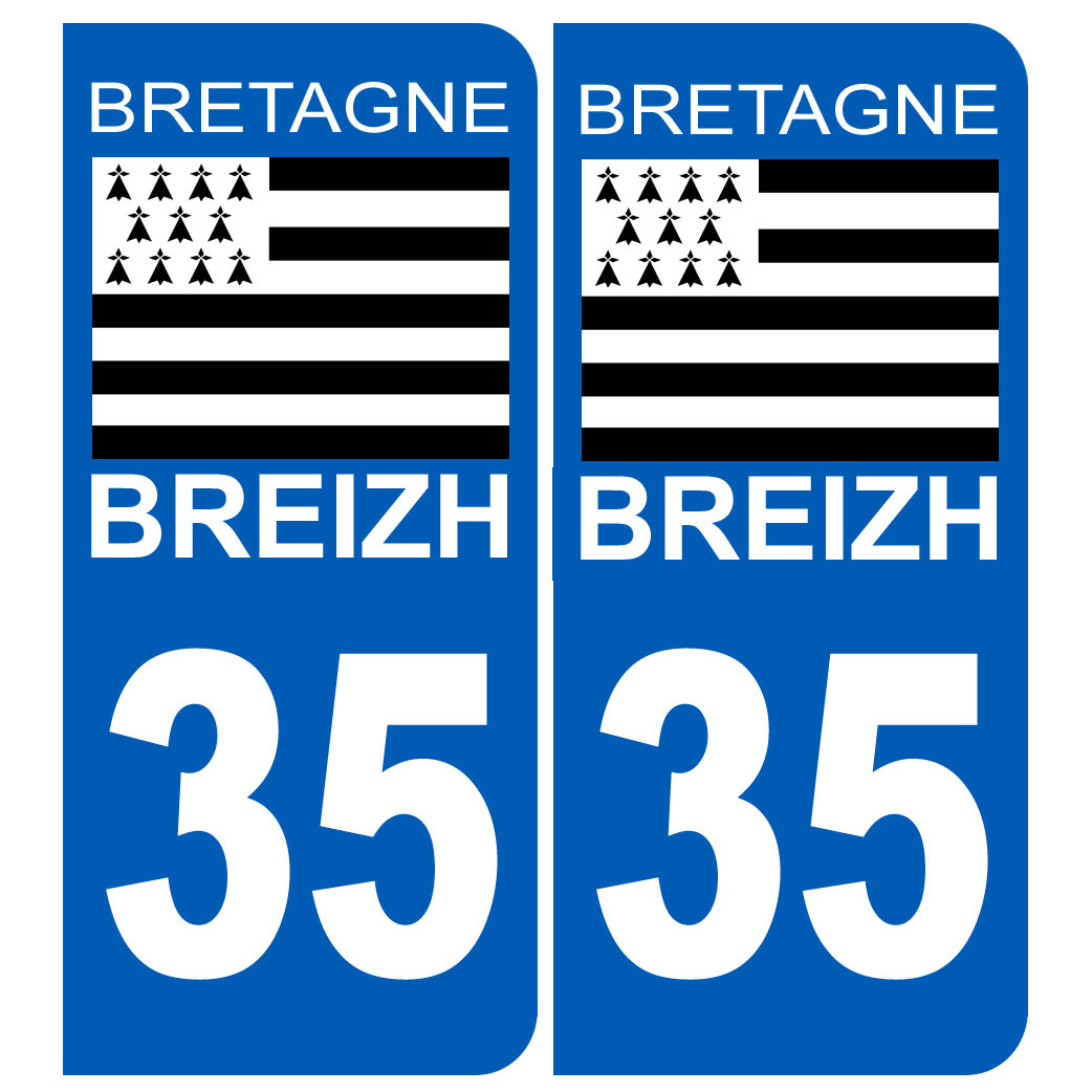immatriculation 35 Breizh - Sticker/autocollant