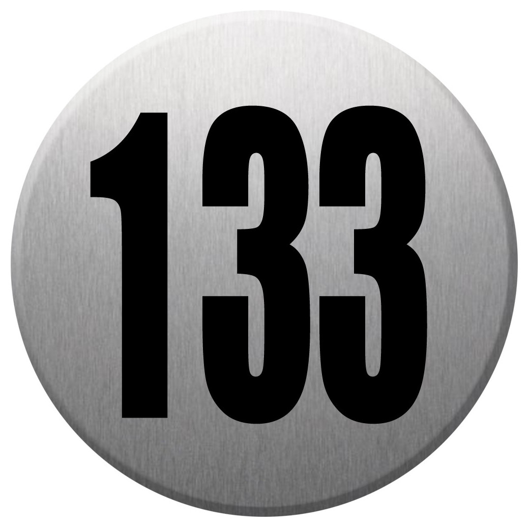 numéroderue133 - gris brossé 10x10cm - Sticker/autocollant