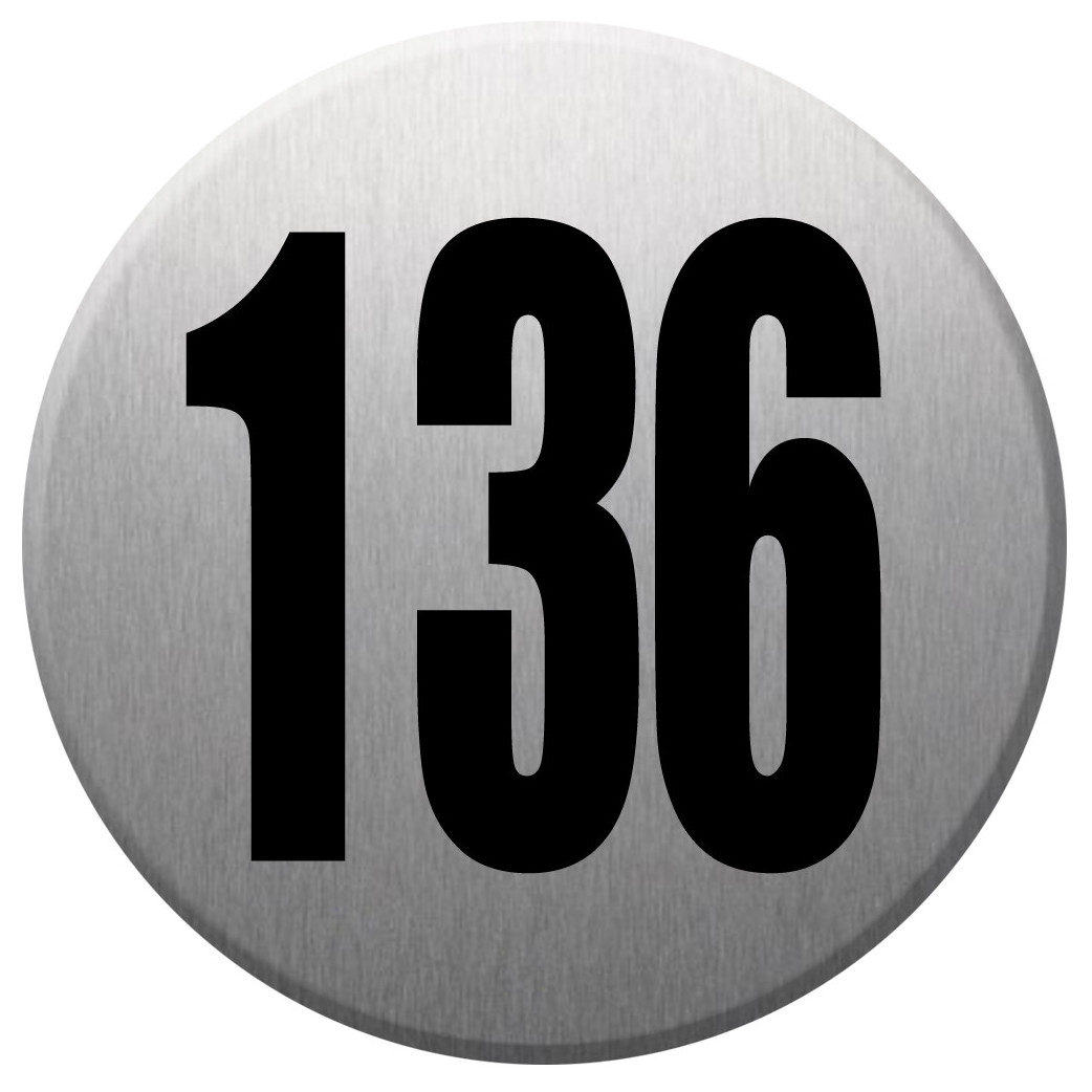 numéroderue136 - gris brossé 10x10cm - Sticker/autocollant