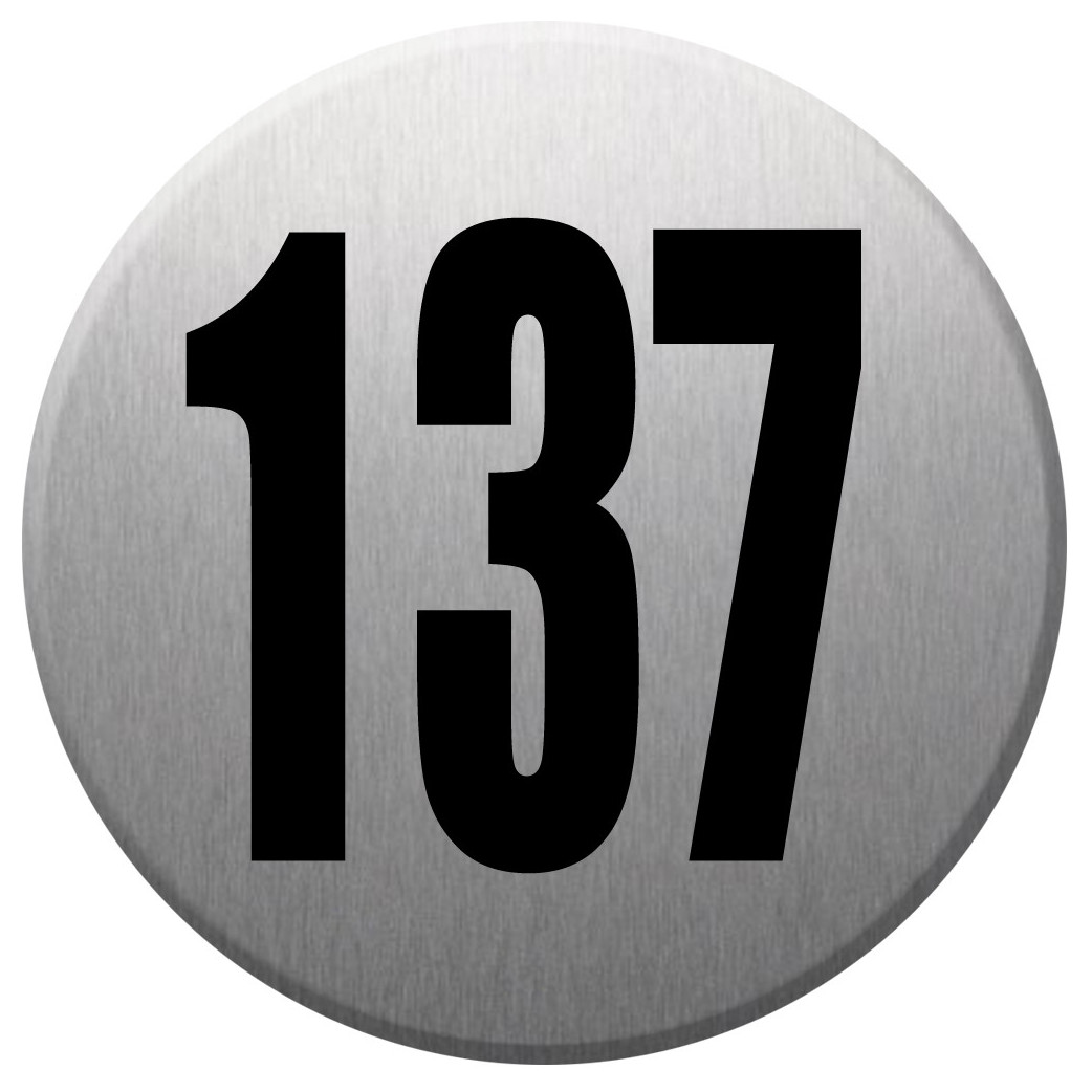 numéroderue137 - gris brossé 10x10cm - Sticker/autocollant