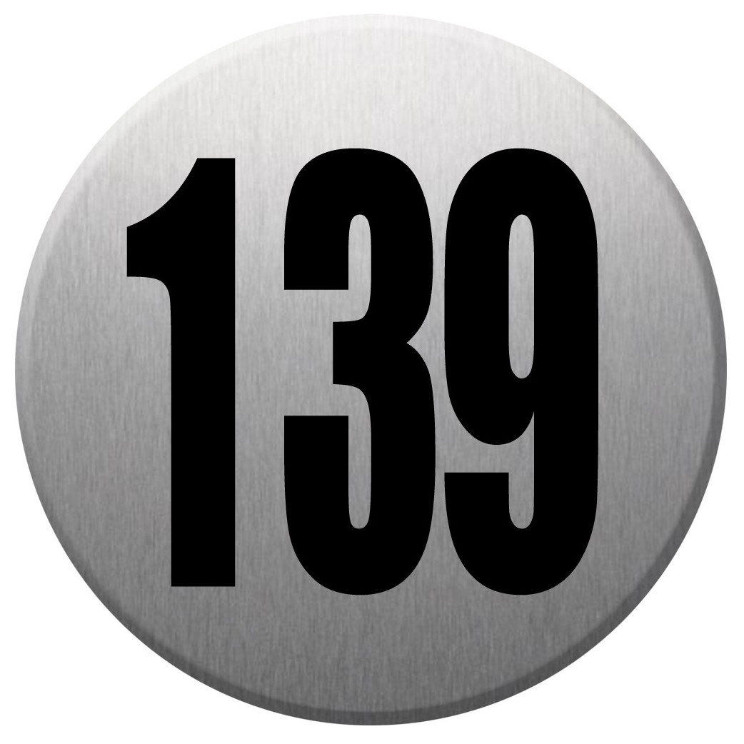 numéroderue139 - gris brossé 10x10cm - Sticker/autocollant