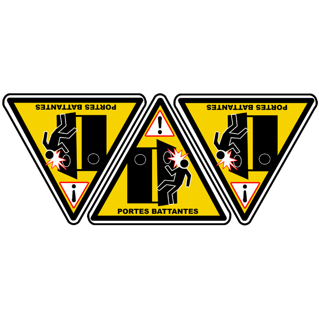 Portes Battantes (3fois 10x9cm) - Sticker/autocollant