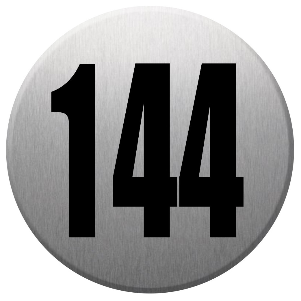 numéroderue144 - gris brossé 10x10cm - Sticker/autocollant