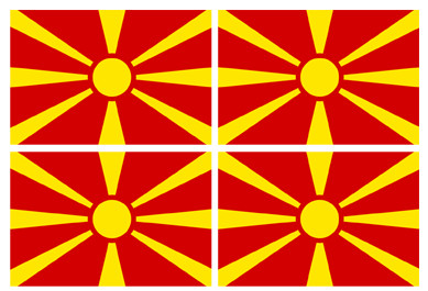 Autocollant de Macédoine drapeau drapeau 30 x 20 CM des autocollants autocollant