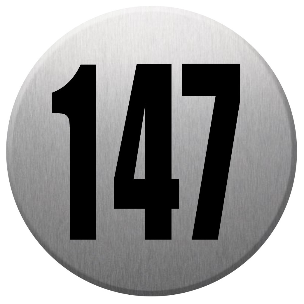 numéroderue147 - gris brossé 10x10cm - Sticker/autocollant