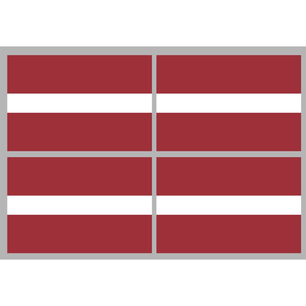 Drapeau Lettonie - 4 stickers 9,5x6.3 cm - Sticker/autocollant