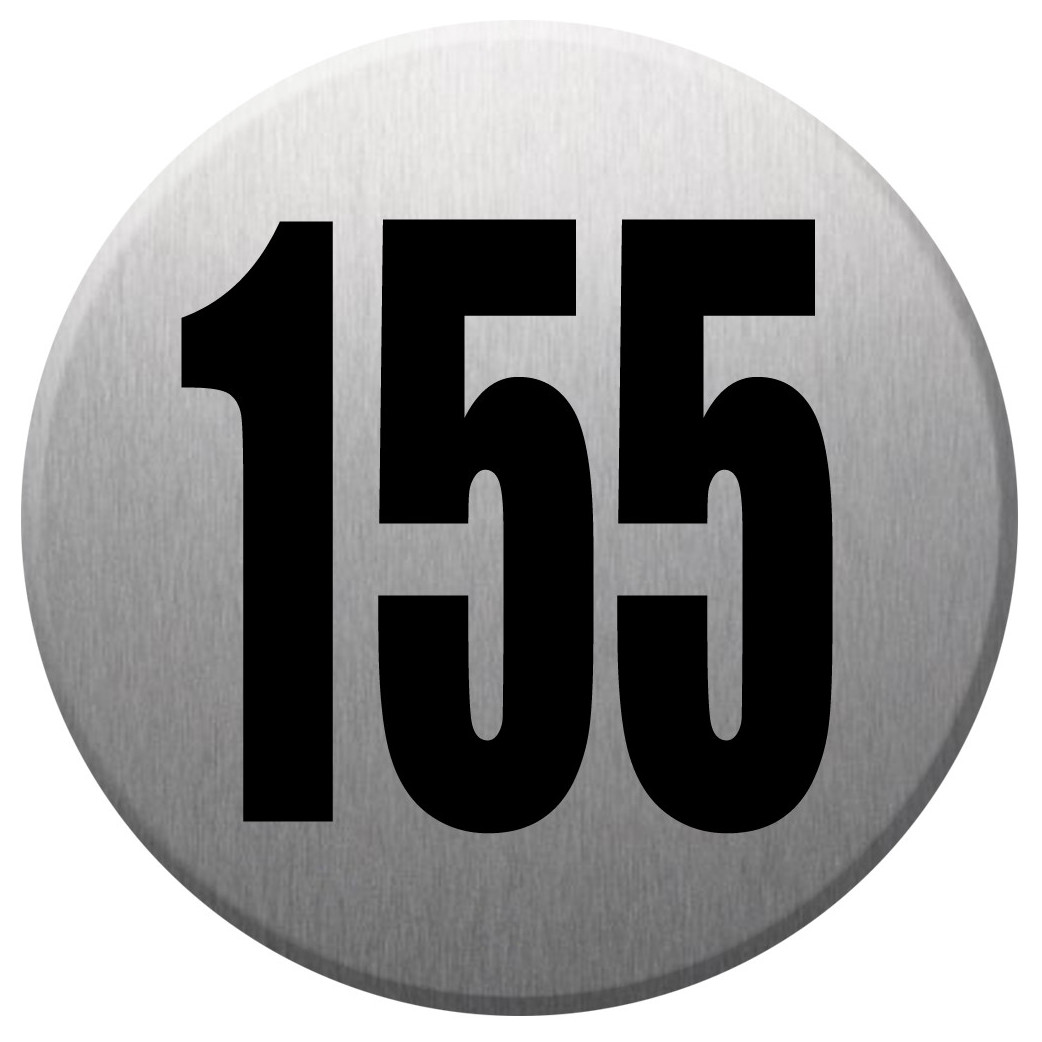 numéroderue155 - gris brossé 10x10cm - Sticker/autocollant