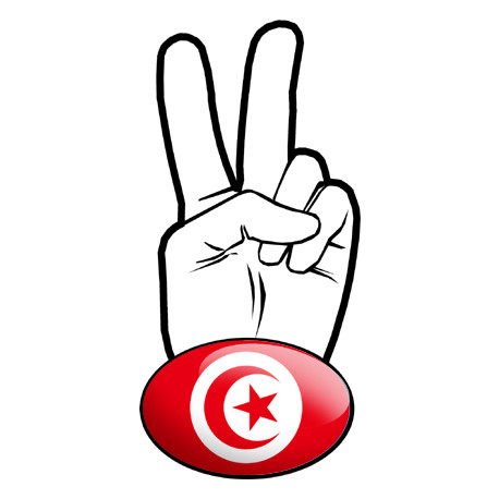 salut de motard tunisien (10x4,8cm) - Sticker/autocollant