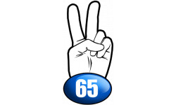 Autocollants : salut de motard departement 65