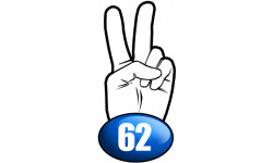 Autocollants : salut de motard departement 62