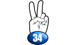 Autocollants : salut de motard departement 34