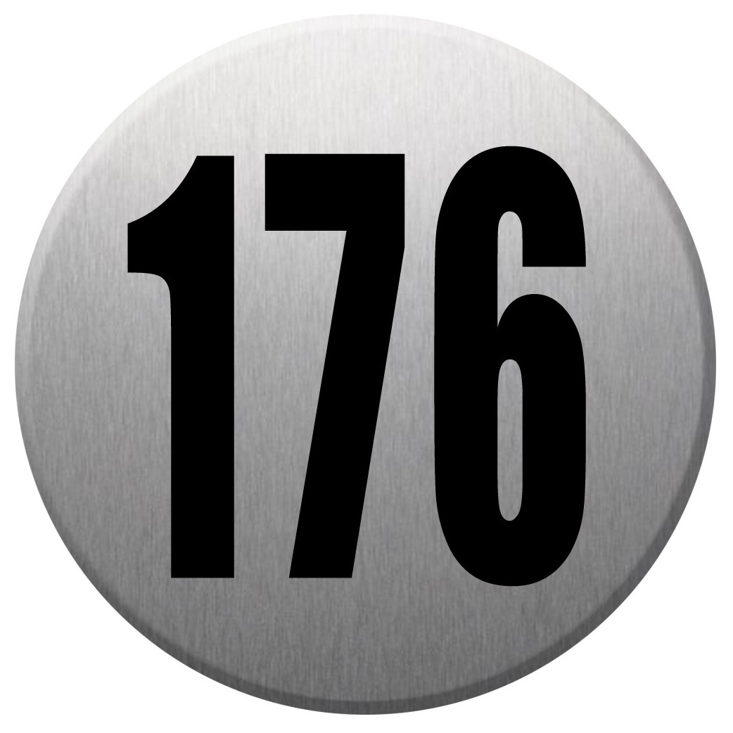 numéroderue176 - gris brossé 10x10cm - Sticker/autocollant