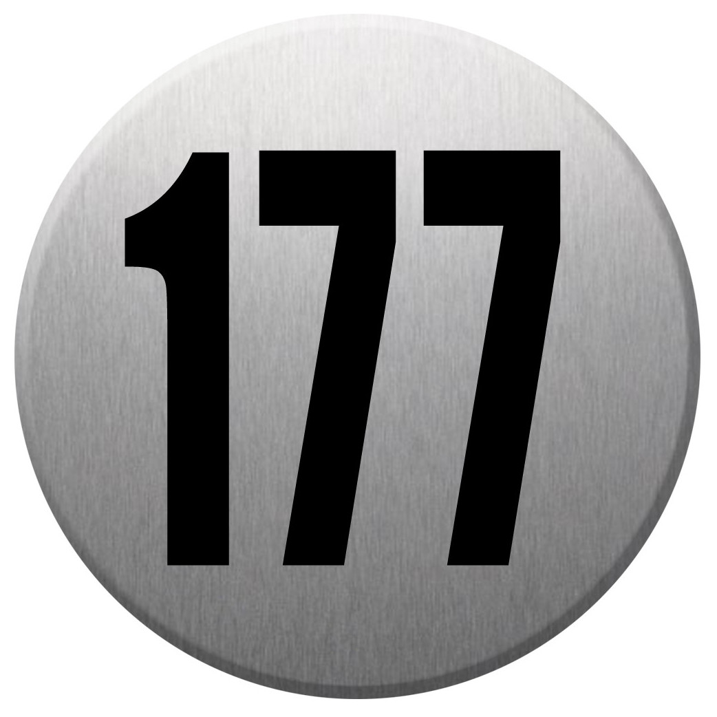 numéroderue177 - gris brossé 10x10cm - Sticker/autocollant