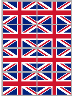 Drapeau Grande Bretagne (8 fois 9.5x6.3 cm) -...