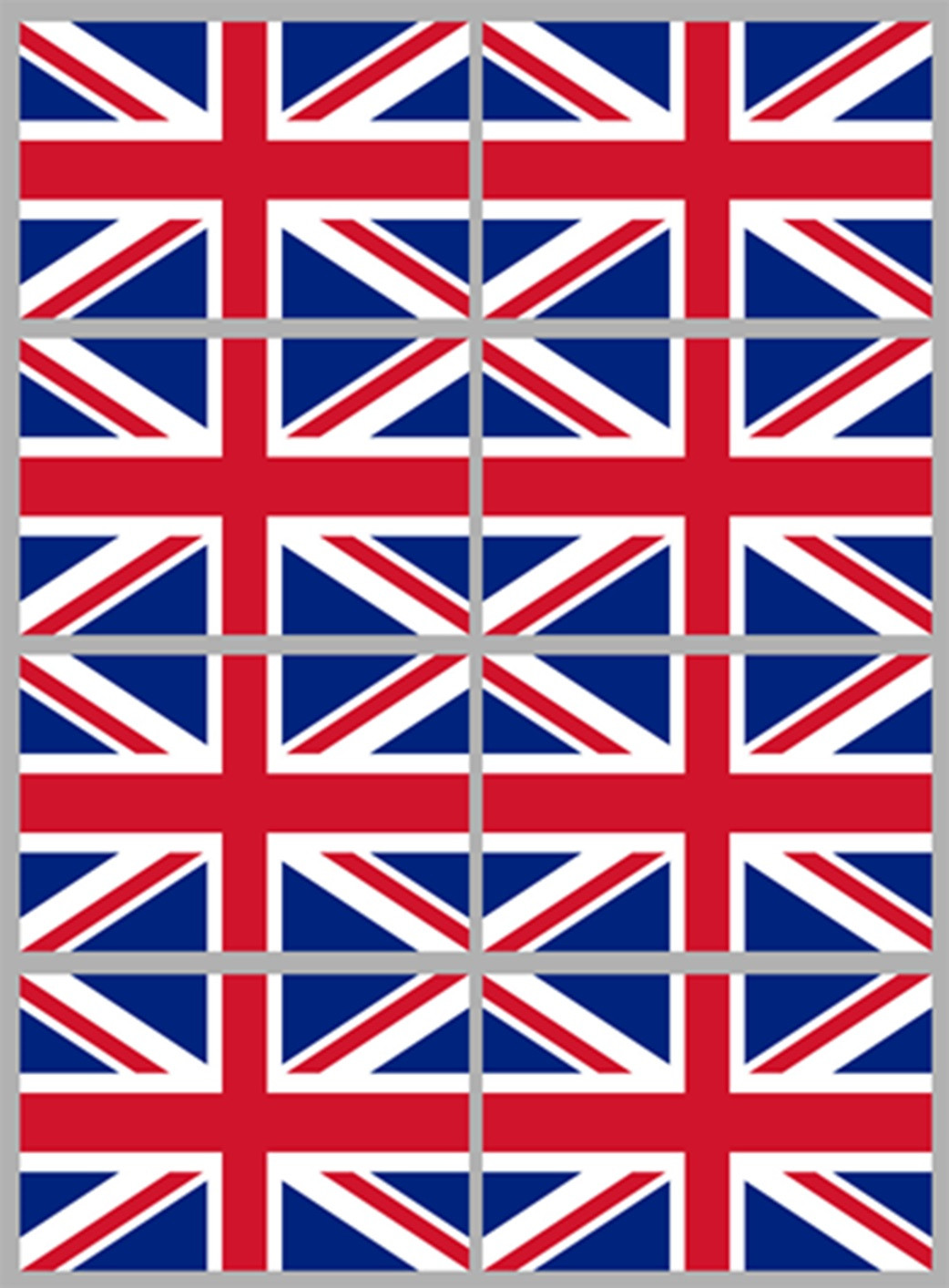 Drapeau Grande Bretagne (8 fois 9.5x6.3 cm) - Sticker/autocollant