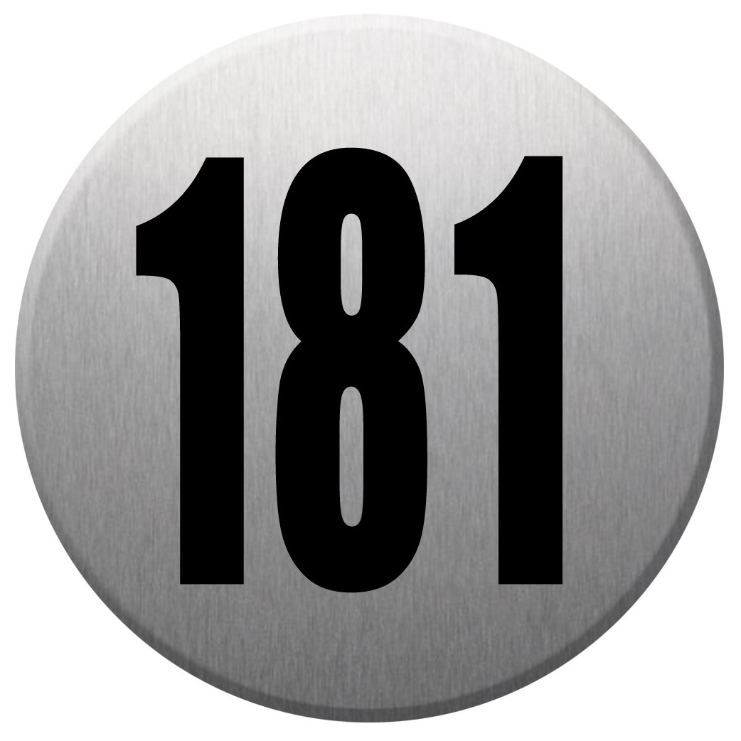 numéroderue181 - gris brossé 10x10cm - Sticker/autocollant