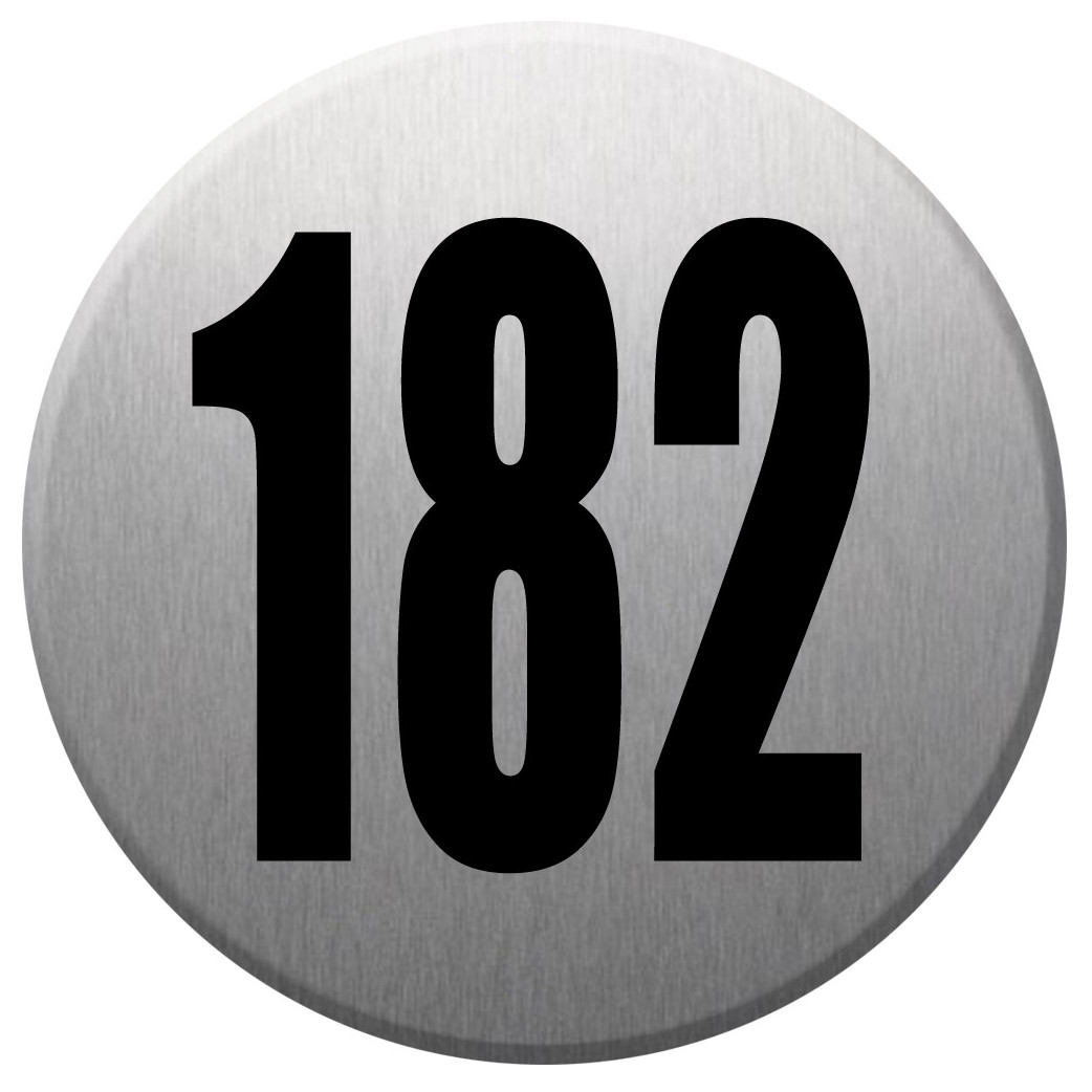 numéroderue182 - gris brossé 10x10cm - Sticker/autocollant