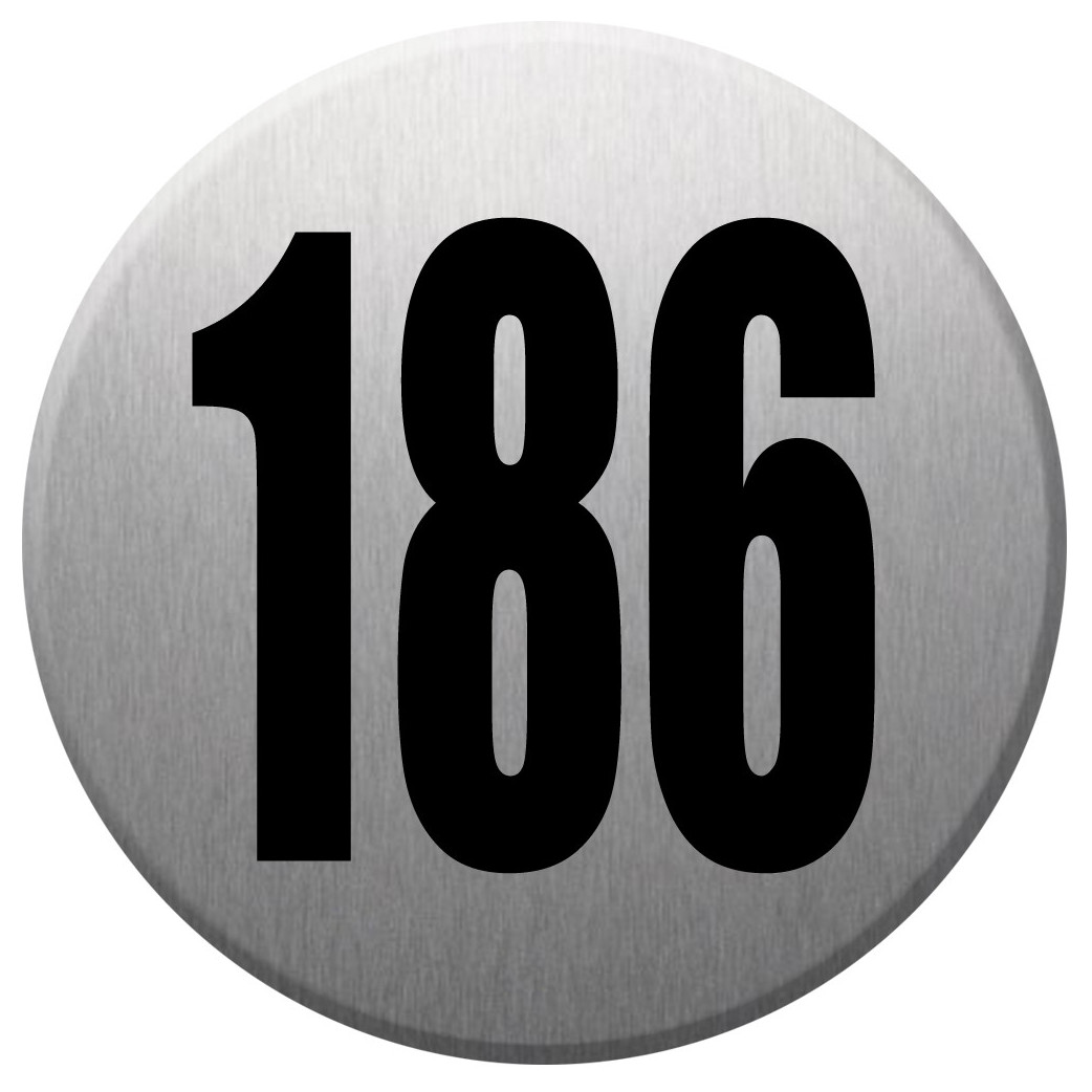 numéroderue186 - gris brossé 10x10cm - Sticker/autocollant