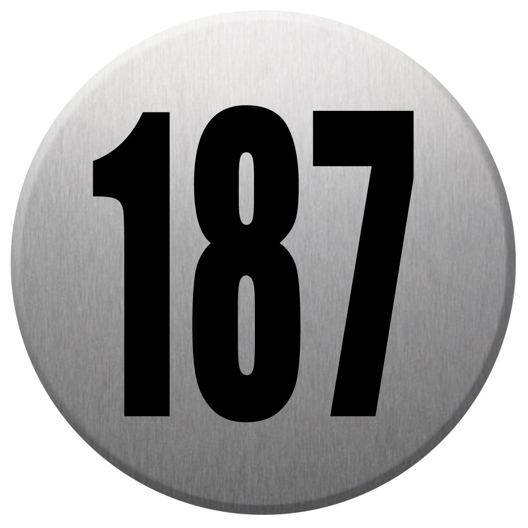 numéroderue187 - gris brossé 10x10cm - Sticker/autocollant