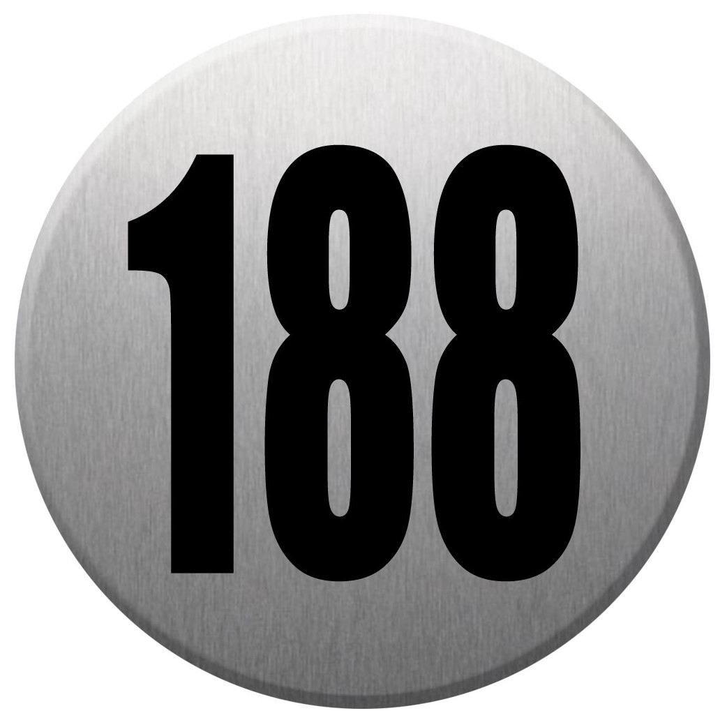 numéroderue188 - gris brossé 10x10cm - Sticker/autocollant