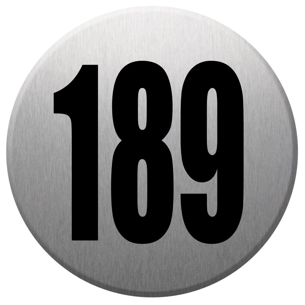 numéroderue189 - gris brossé 10x10cm - Sticker/autocollant