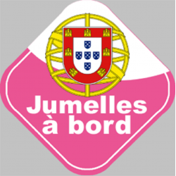 Autocollants : bebe a bord jumelle d'origine Portugaise