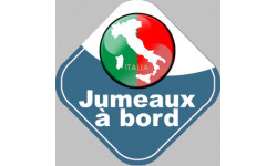 Autocollants : bebe a bord jumeaux d'origine Italienne
