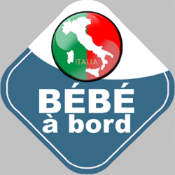 Autocollants : bebe a bord gars d'origine Italienne