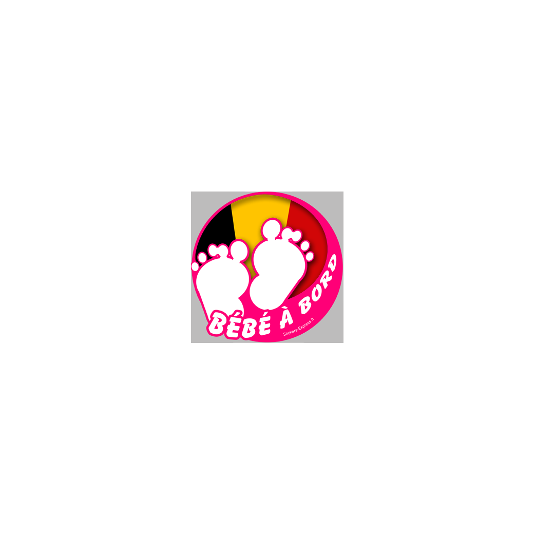 bébé à bord belge fille  - 10cm - Sticker/autocollant
