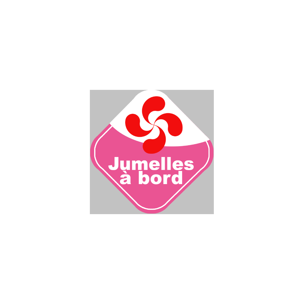 bébés à bord jumelles Basque - 15cm - Sticker/autocollant