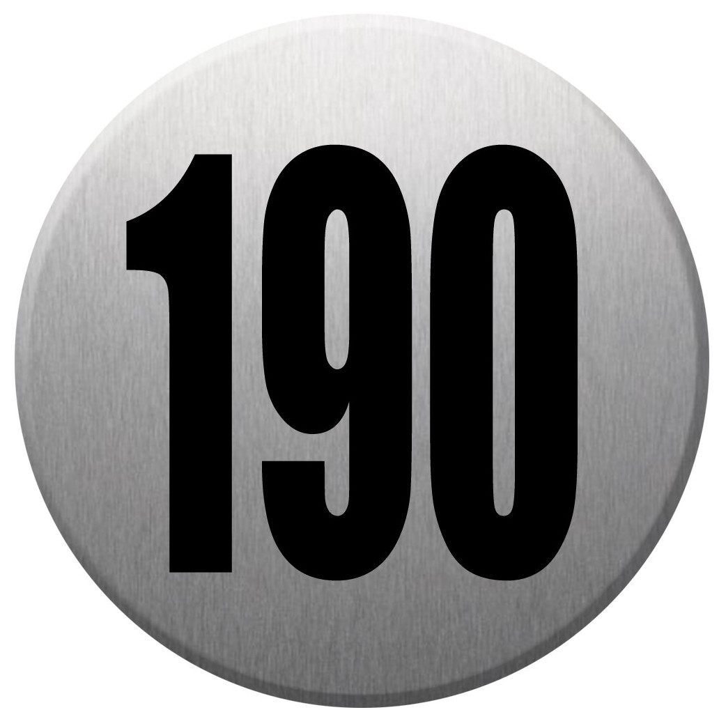 numéroderue190 - gris brossé 10x10cm - Sticker/autocollant