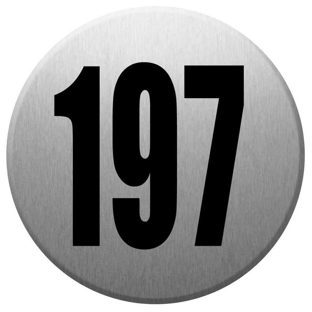 numéroderue197 - gris brossé 10x10cm - Sticker/autocollant