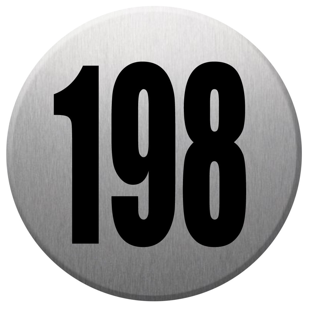 numéroderue198 - gris brossé 10x10cm - Sticker/autocollant