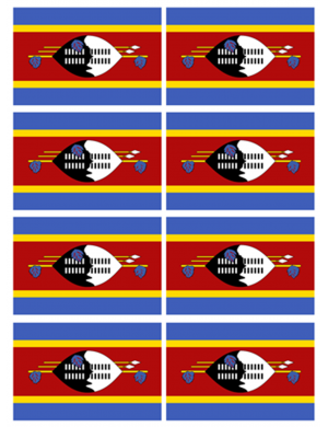 Drapeau Swaziland (8 fois 9.5 x 6.3 cm) - Sticker/autocollant