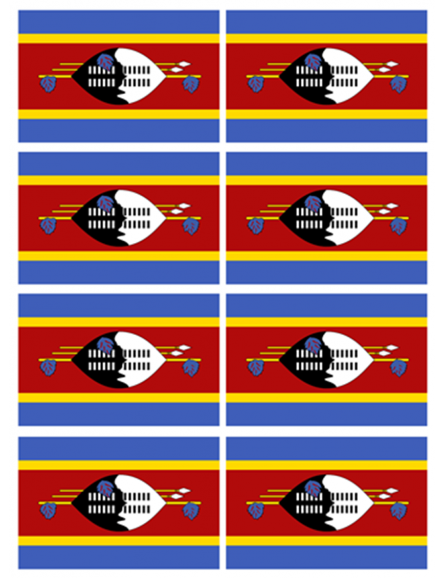 Drapeau Swaziland (8 fois 9.5 x 6.3 cm) - Sticker/autocollant