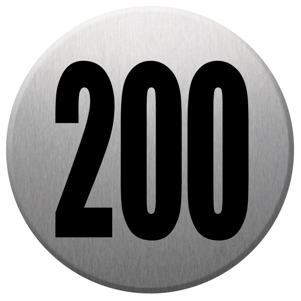 numéroderue200 - gris brossé 10x10cm - Sticker/autocollant