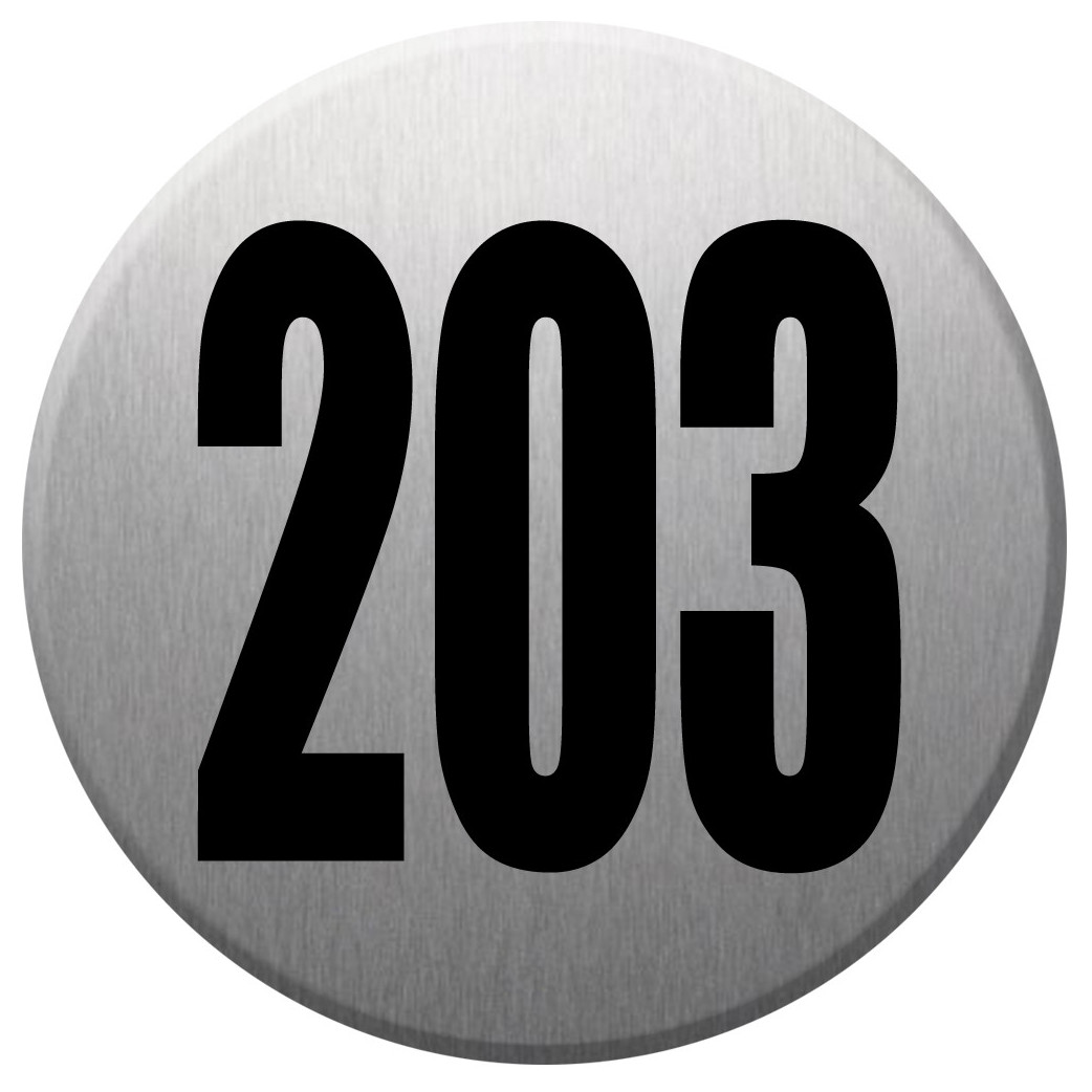 numéroderue203 - gris brossé 10x10cm - Sticker/autocollant