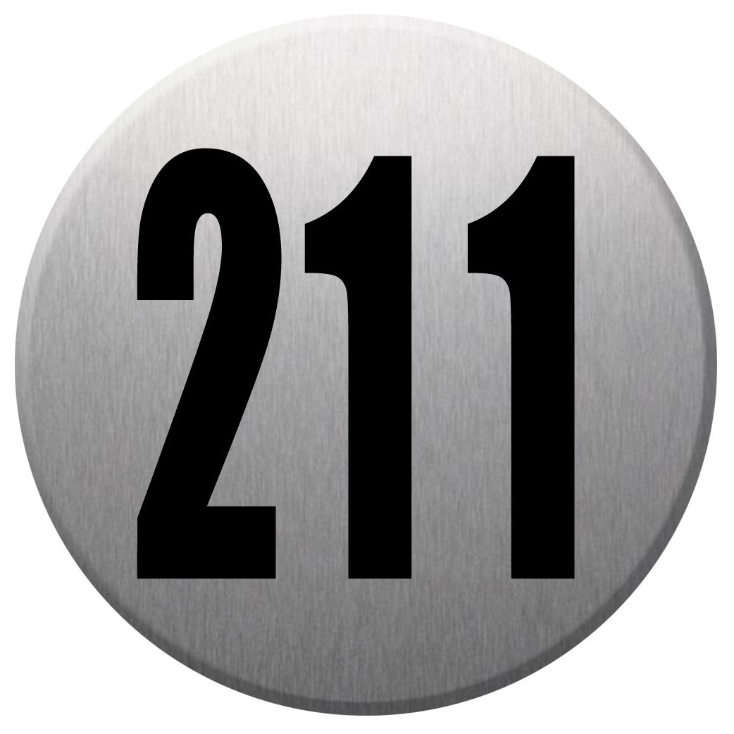 numéroderue211 - gris brossé 10x10cm - Sticker/autocollant