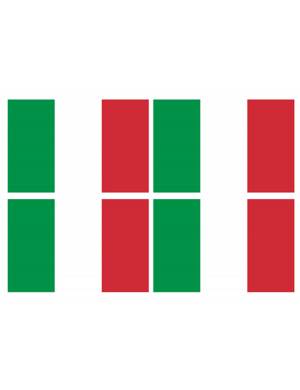 Drapeau Italie (4 fois 9.5 x 6.3 cm) - Sticker/autocollant