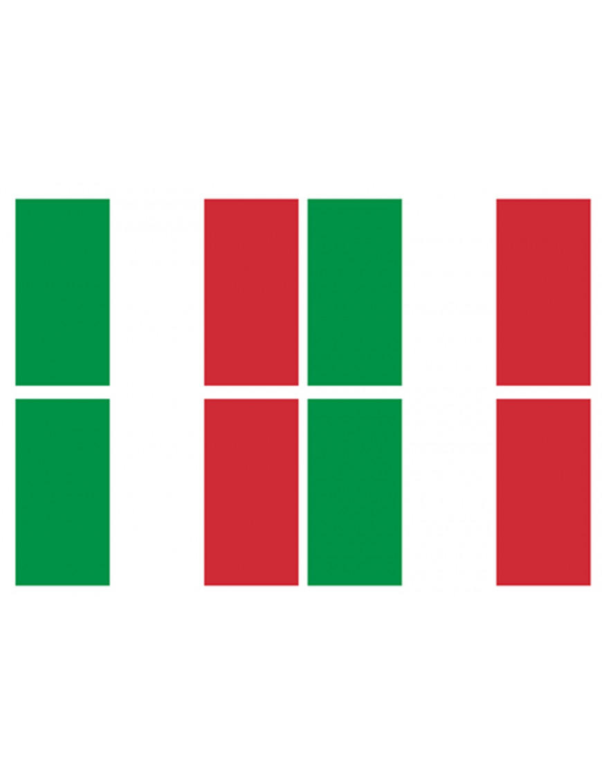Drapeau Italie (4 fois 9.5 x 6.3 cm) - Sticker/autocollant
