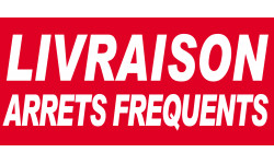 Livraison Arrêts Fréquents - rouge - 30x14 cm - Sticker/autocollant