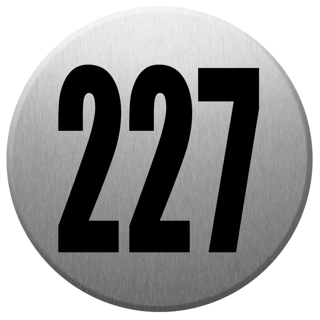 numéroderue227 - gris brossé 10x10cm - Sticker/autocollant