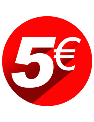 5 euros - 10cm - Sticker/autocollant