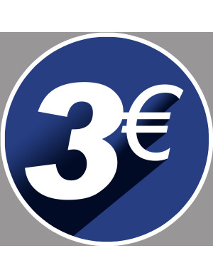 3 euros - 10cm - Sticker/autocollant
