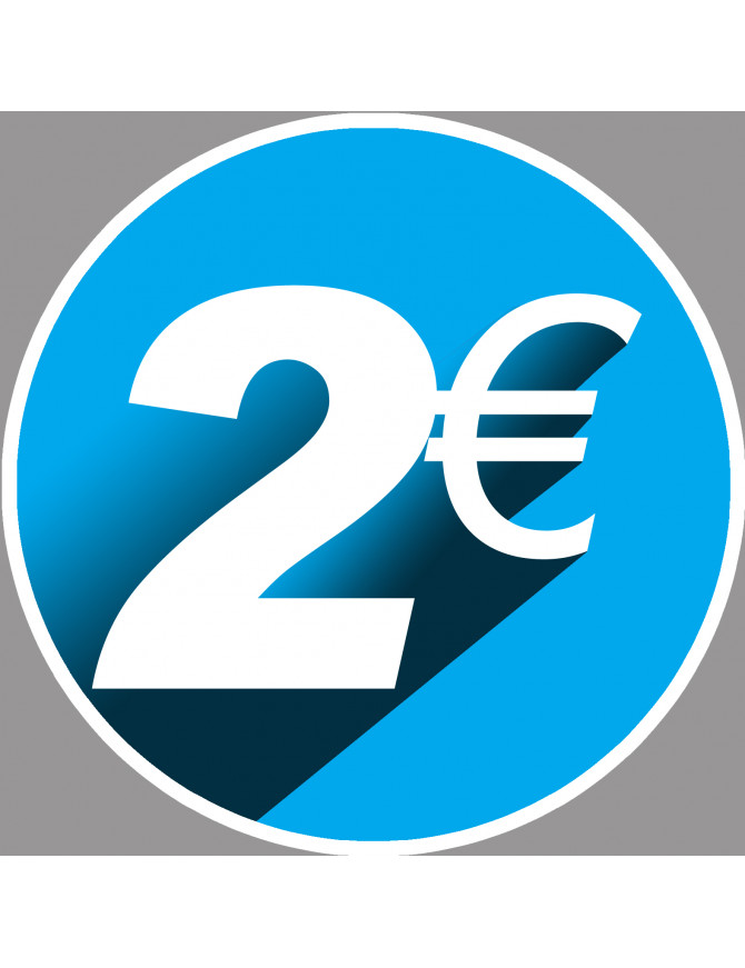 2 euros - 15cm - Sticker/autocollant 2 euros - 15cm - Sticker/autocollant